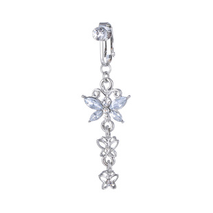 Cross-border e-commerce Amazon new diamond-free perforated butterfly pendant fake navel ring navel nail earrings