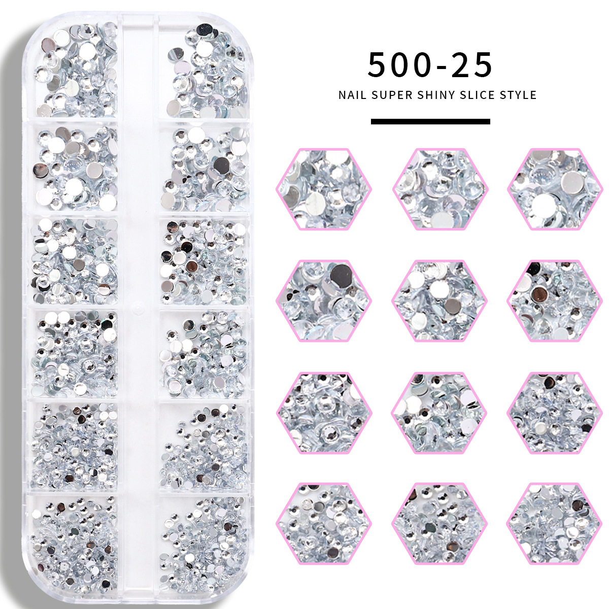 Joyas de manicura 12 ga acrílico transfronterizo conjunto explosivo AB mezcla taladro plano taladro de manicura de color al por mayor