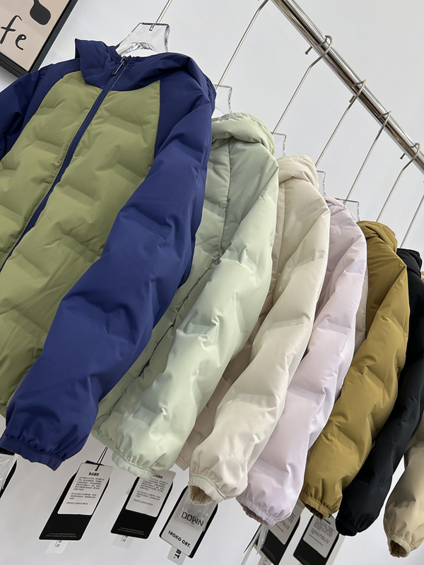 儿童轻薄连帽羽绒服短款2025冬季新款儿童中大童运动拼接休闲外套|undefined