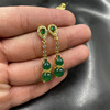 Agate stone inlay jade, red earrings