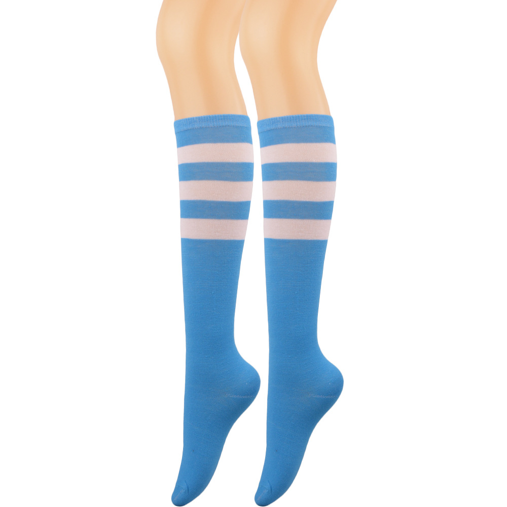 Jie Wu danza calcetines de media pantorrilla de otoño para mujer tres barras hasta la rodilla calcetines de mujer ocasionales transpirables fábrica al por mayor