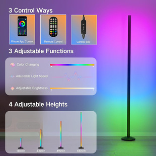 Modern Simple Floor-Standing Phantom Double White Light Rgbic Music Rhythm Corner Lamp Plug and Play Phantom Floor-Standing