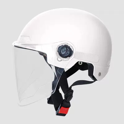 Suitable for New National Standard Certified Motosiklet kaskı (dəbilqə) - new-national-standard-3c-pearl-white-long-sunshade-lenses-lenses-are-not-anti-fog-one-size-fits-all