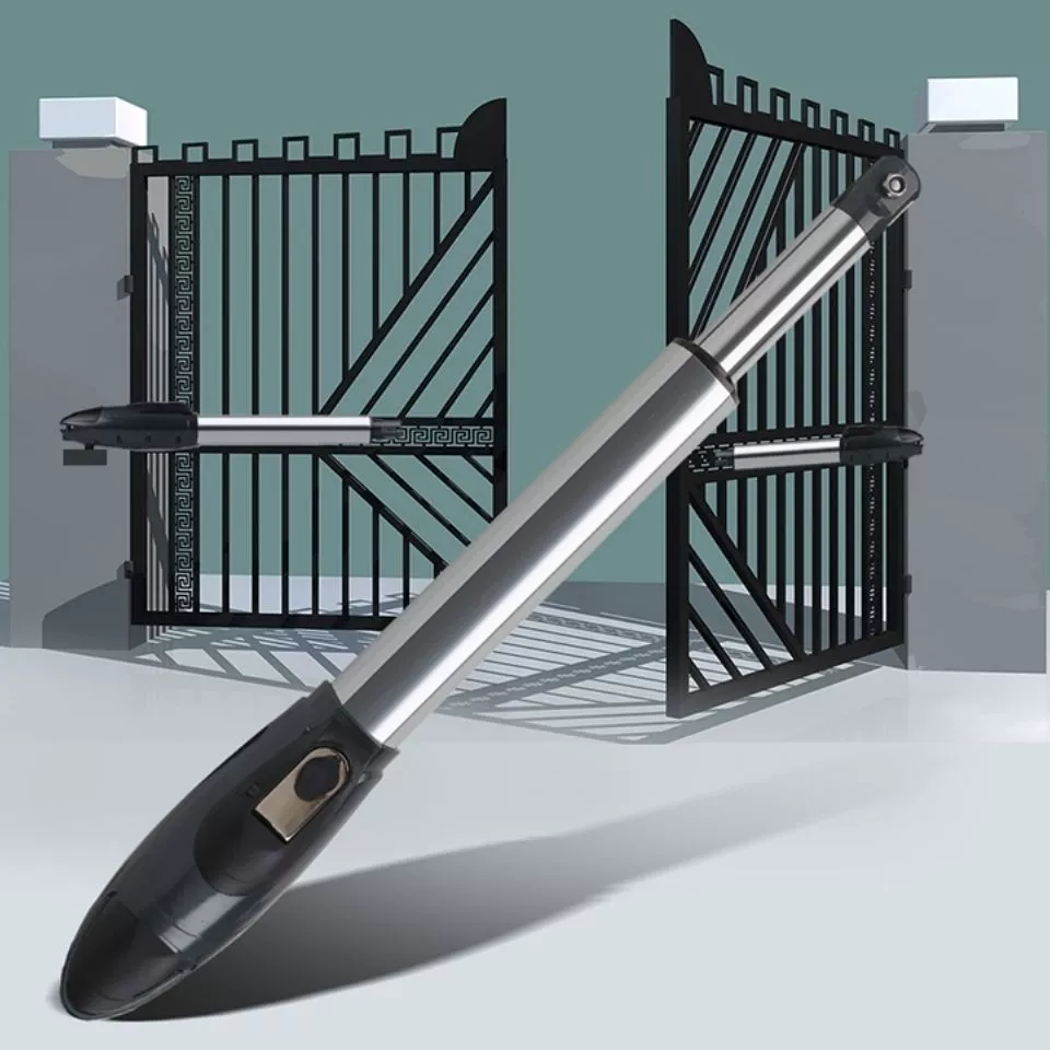 Мощный телескопический прямой механизм открывания дверей, электрический дверной доводчик с дистанционным управлением, автоматический механизм открывания дверей с поворотным рычагом для двора