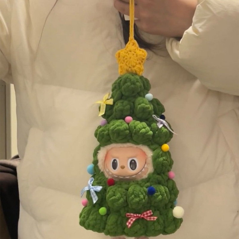 毛线钩针玩偶娃娃衣服圣诞树款手工编织材料包送闺蜜