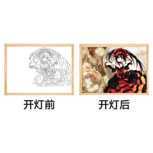 Shizaki Crazy Three-day Battle Lighting Painting Secondary Animation Peripheral Luminous Three-dimensional 3D Decorative Painting Small Gifts for Girls