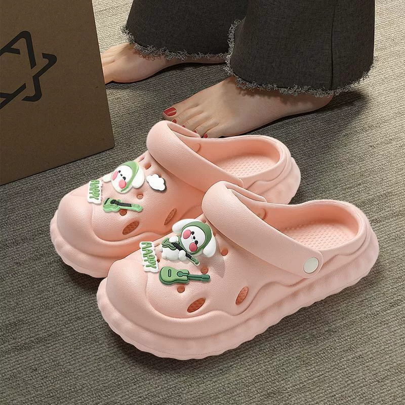 Сандалии в стиле croc женские, для DIY декора, пляжные противоскользящие закрытые, размеры 36–41