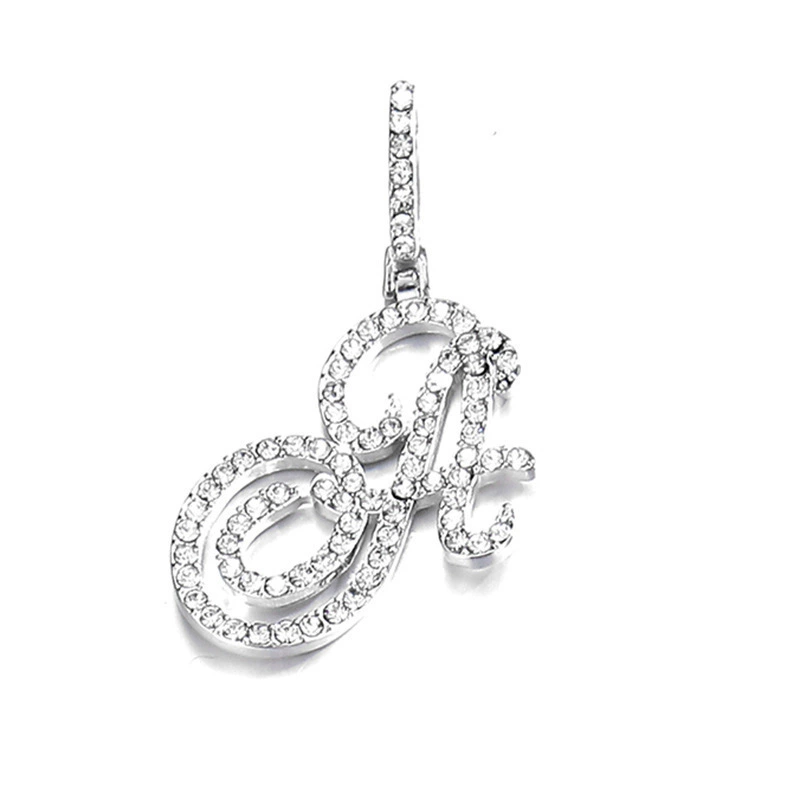 Подвес-цепочка из медной основы с позолотой 18K и цирконами, цепочка 45+5 см, подвеска 5 см
