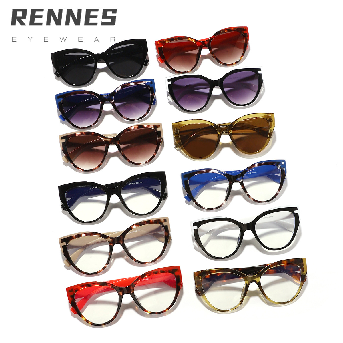 2024 nuevas gafas de sol de color de contraste bohemio de ojo de gato al aire libre gafas anti-azul de moda de estilo americano