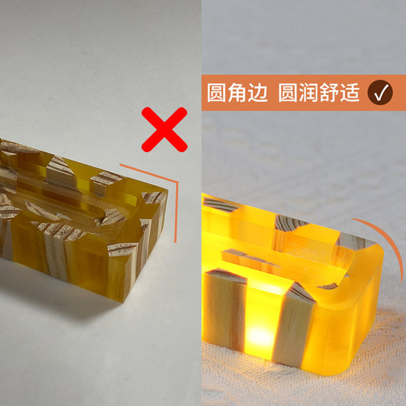Chemical Element Periodic Table Ornament Amber Glowing Base Crystal Embedded Real Specimen Creative Gift Display