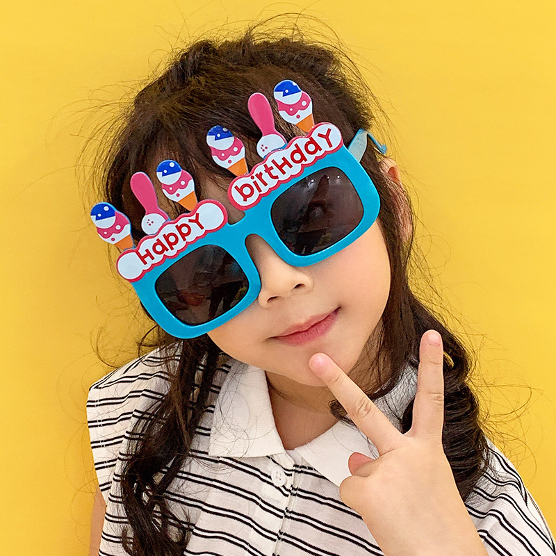 Birthday glasses for children, ice cream rabbit birthday glasses, funny adult girls' and children's party atmosphere costume accessories Birthday glasses for children, ice cream rabbit birthday glasses, funny adult girls' and children's party atmosphere costume accessories
