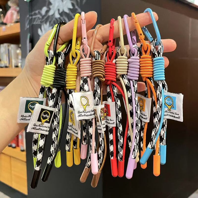 Miu Style Mobile Phone Lanyard Dopamine Colorful Rope Wrist Keychain Small Pendant Bag Pendant Small Jewelry