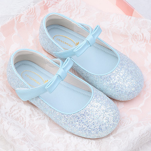 Children's Shoes Spring & Fall New Soft-Soled Princess Shoes Girls' All-Season Shoes Baby Girl's Beanie Shoes Anna Aisha Crystal Shoes