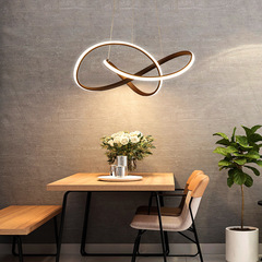 Creative living room pendant light, modern minimalist bedroom lamp, Nordic light luxury room lighting, household circular LED dining room lamp
