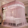 He Hui Factory Direct Store [Integrated Iron Elbow Telescopic Mosquito Net] Brilliant Style - Pink Jade