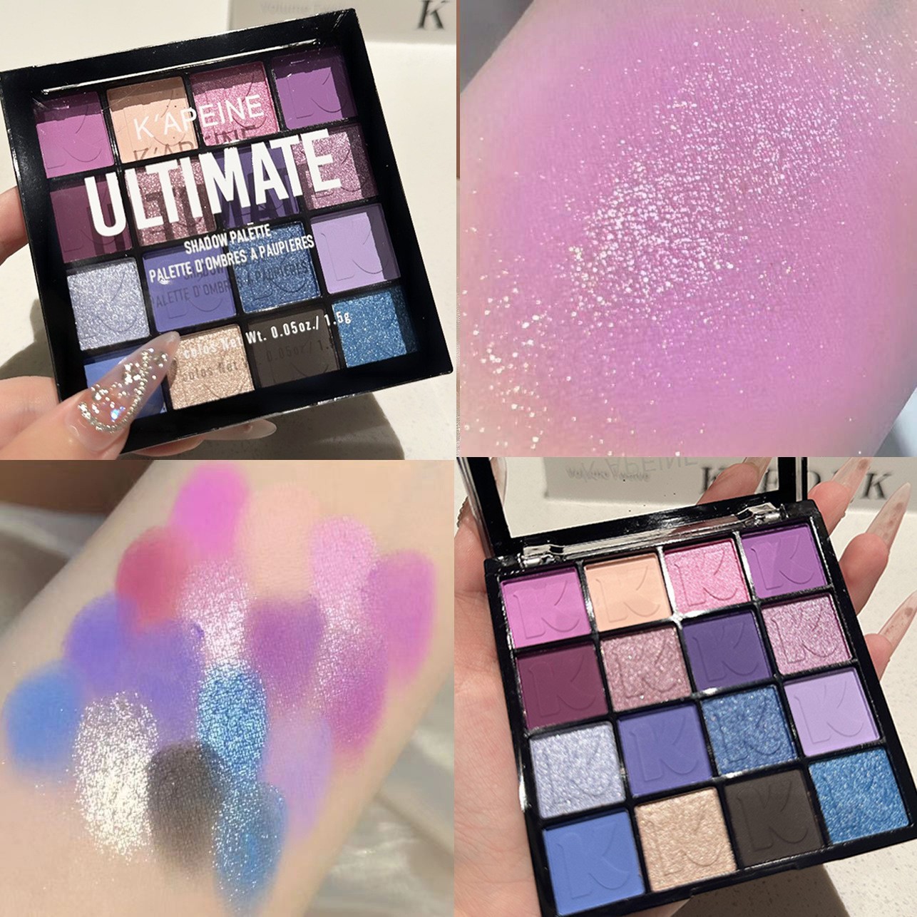Me encanta la paleta de sombras de ojos de dieciséis colores, baja saturación, nacarado mate, gusano de seda acostado, rosa brillante, sombra de ojos tierra marrón, Capel