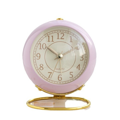 【Same Style Low Price】Metal Alarm Clock Creative Silent Children's Electronic Alarm Clock Simple Living Room Bedroom Student Night Light Stopwatch