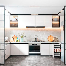 佛山高档别墅小区不锈钢橱柜轻奢极简无异味厂家304不锈钢橱柜