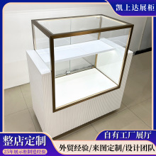 商场珠宝饰品展示柜定制银饰产品陈列柜双层玻璃展柜不锈钢烤漆柜