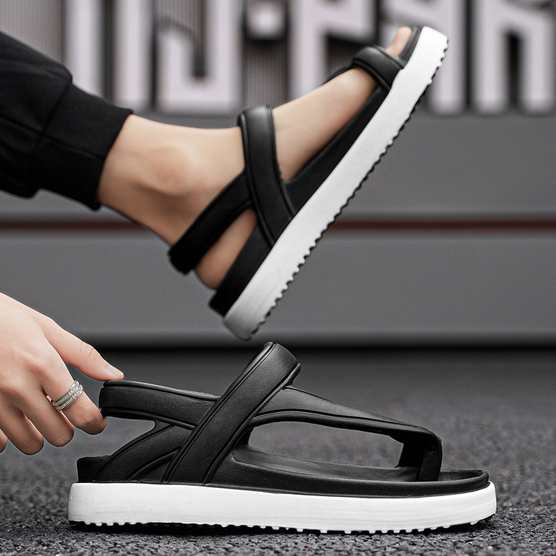 Sandalias para estudiantes de verano para hombres, conducción exterior, fondo suave, sandalias y pantuflas de playa con punta abierta de gran tamaño transfronterizo