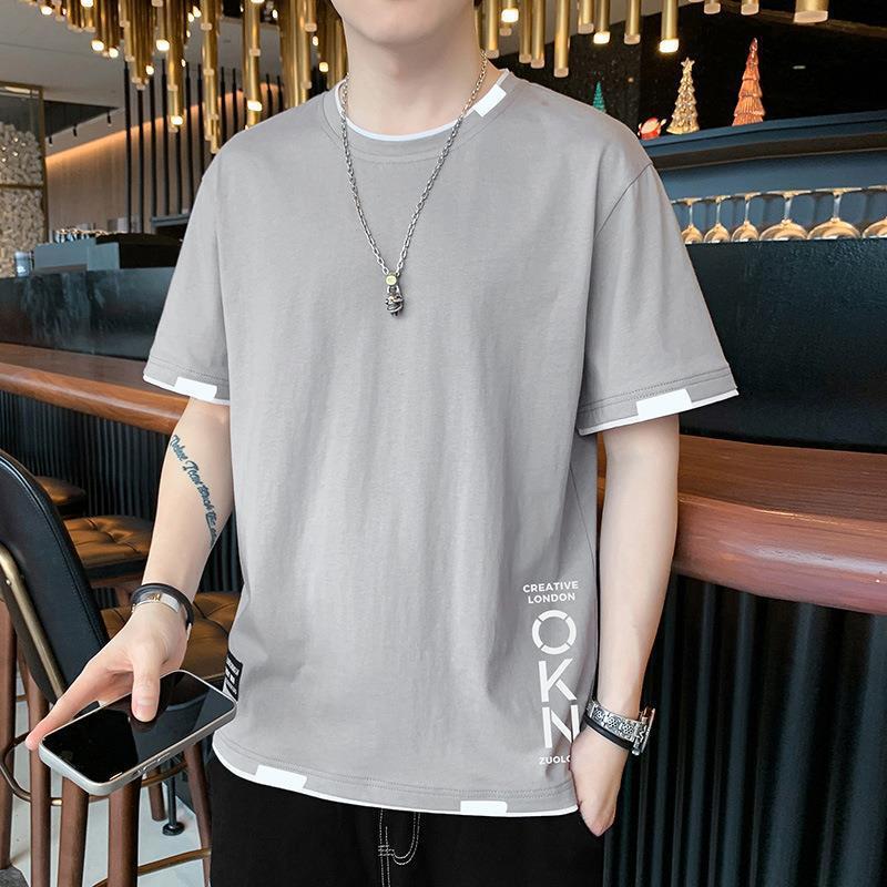 Men's Summer Thin Short-Sleeve T-Shirt, Trendy and Stylish, Versatile Half-Sleeve Men's Clothing, Loose Fit, Sporty Casual Top
