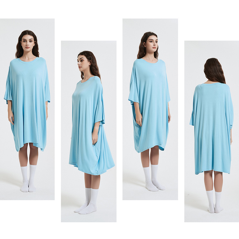 Women's loose crew neck short-sleeved pajamas_voghion.com