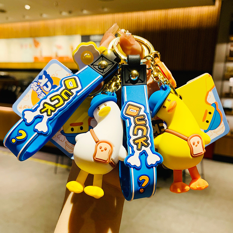 Cartoon cute crooked duck doll bag pendant baby duck accessories car key chain gift men's and women's accessories