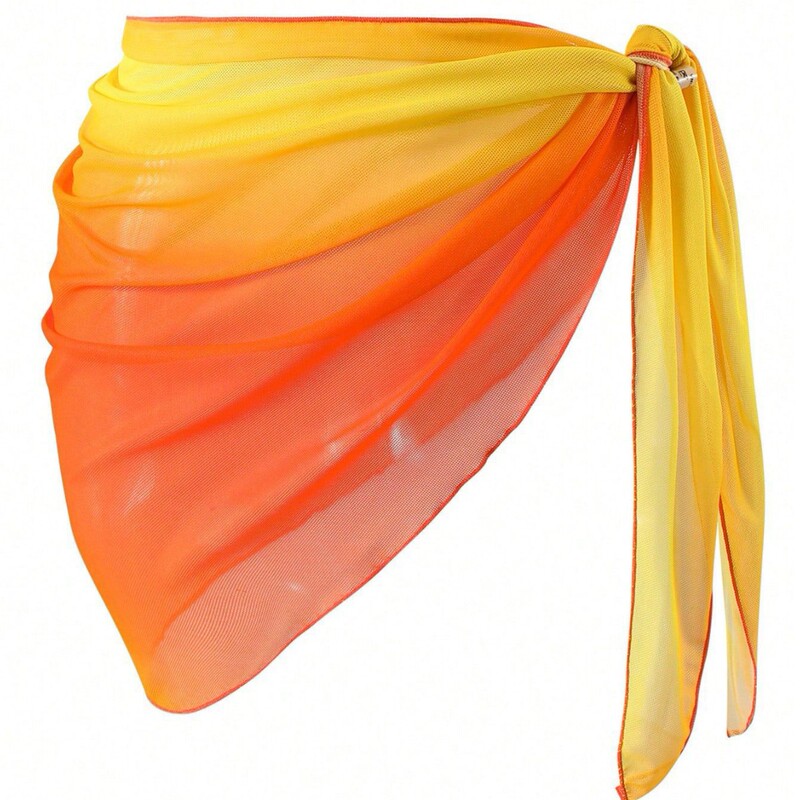 2025 New Cross-border European and American Vacation Loose Leisure Vacation Bikini Beach Apron Gradient Color Variety of Colors