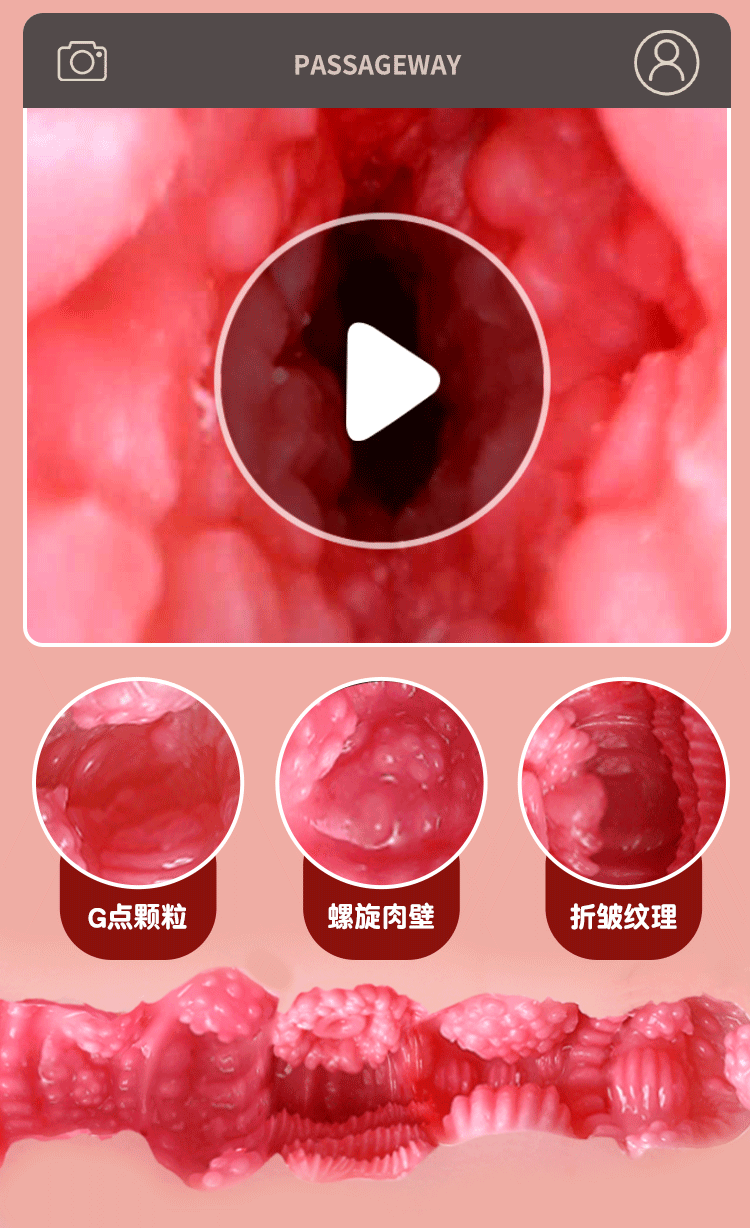 Jiuai Manual Butt Mold Male Masturbator TPE Half-Body Erotic Toy — detail image 7