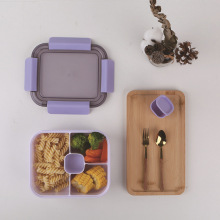 三分格塑料保鲜饭盒 肉类 果蔬 谷物 饮品 酱汁都可以放在独立的