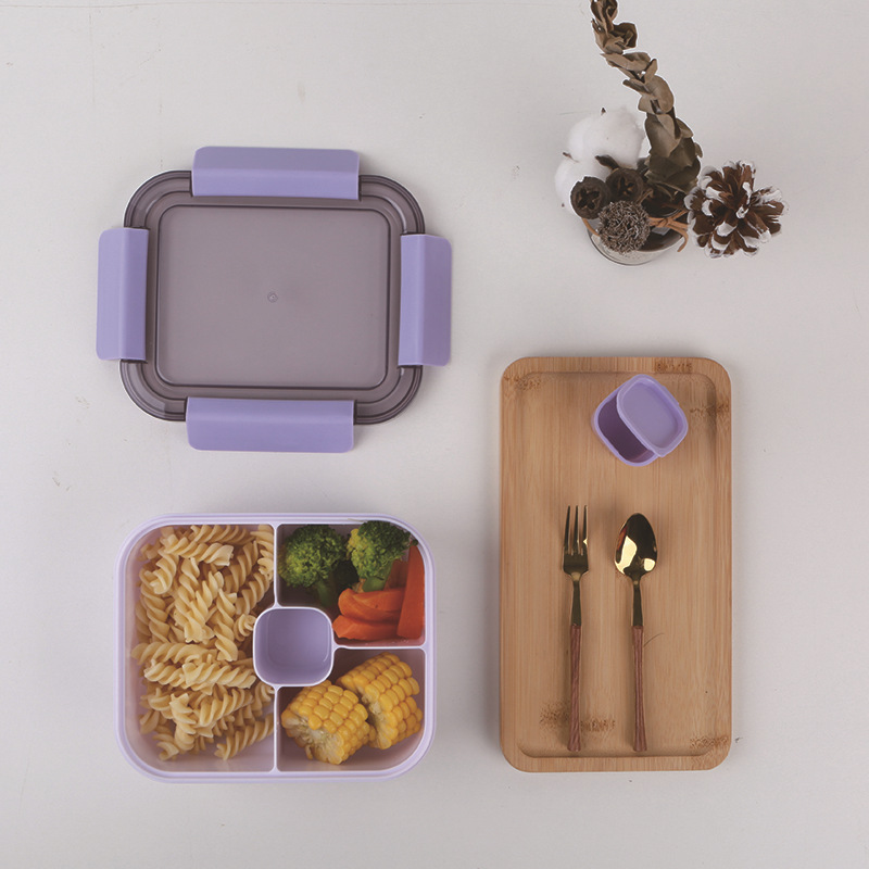 三分格塑料保鲜饭盒 肉类 果蔬 谷物 饮品 酱汁都可以放在独立的