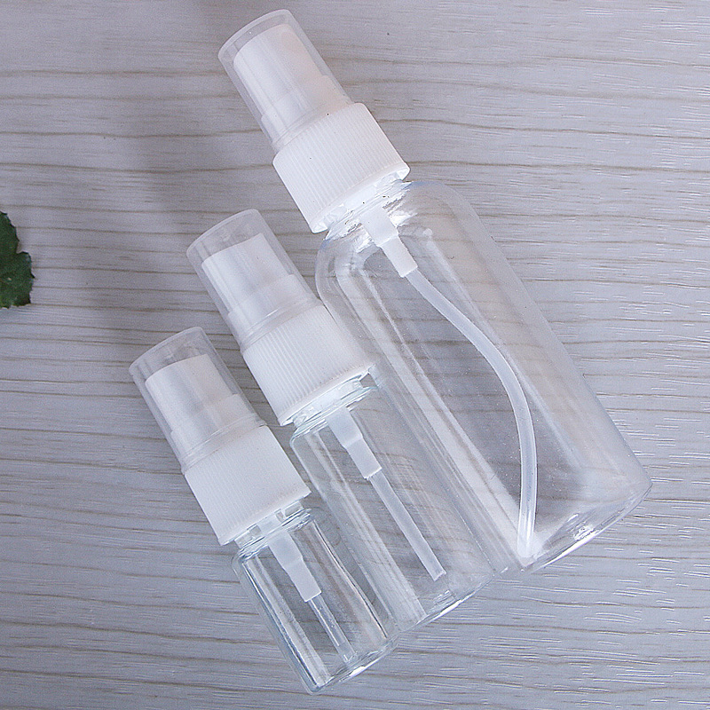 Fábrica 30ml50ml100ml botella de spray pequeña regadera maquillaje perfume sub-botella transparente botella de spray de plástico para mascotas