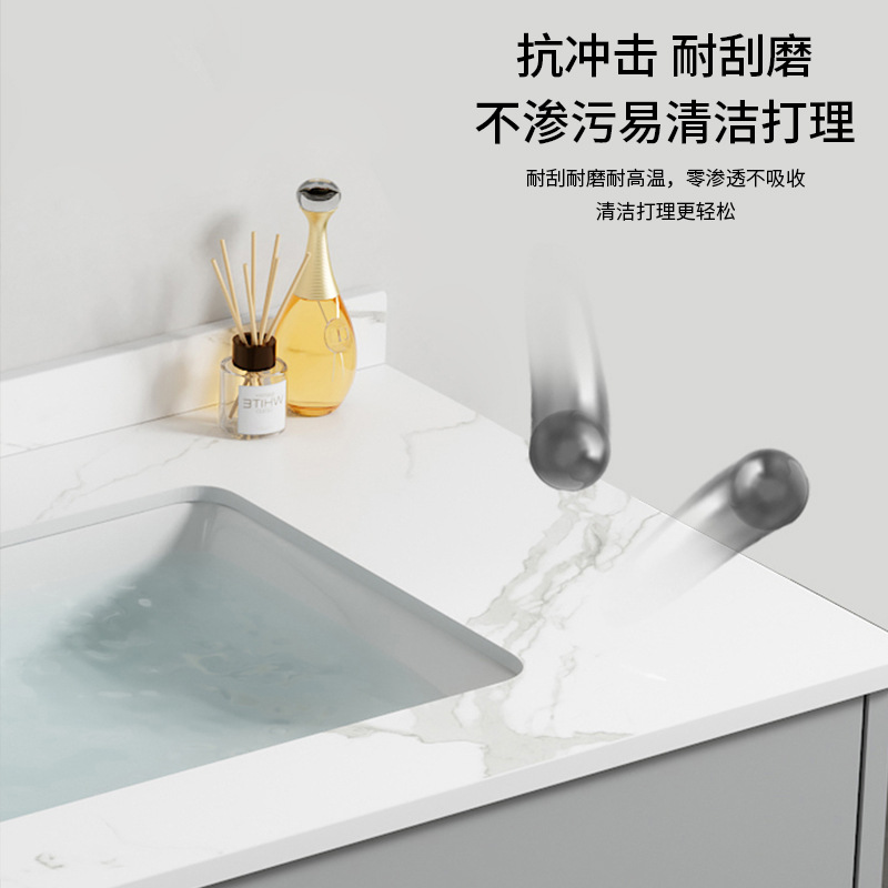 gabinete de baño de tablero de roca de aluminio espacial combinación de lavabo de inodoro de casa pequeña lavabo de lavabo de baño integrado lavabo