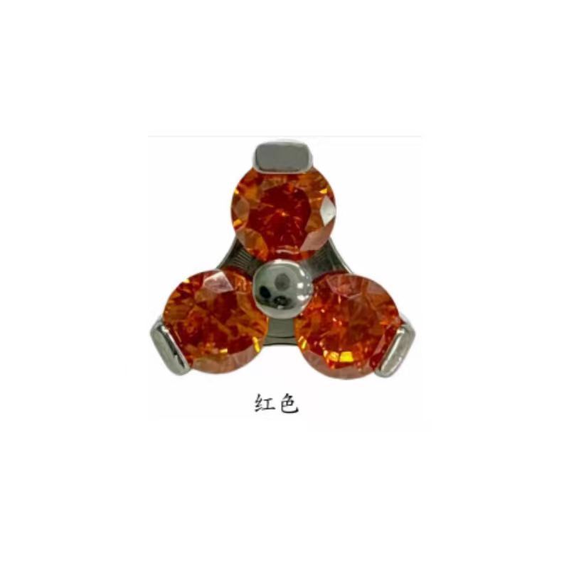 F136 Titanium Alloy Clover Zircon Earrings G23 Titanium New Multi-Color Ear Hole Maintenance Earrings Jewelry Head detail image 11
