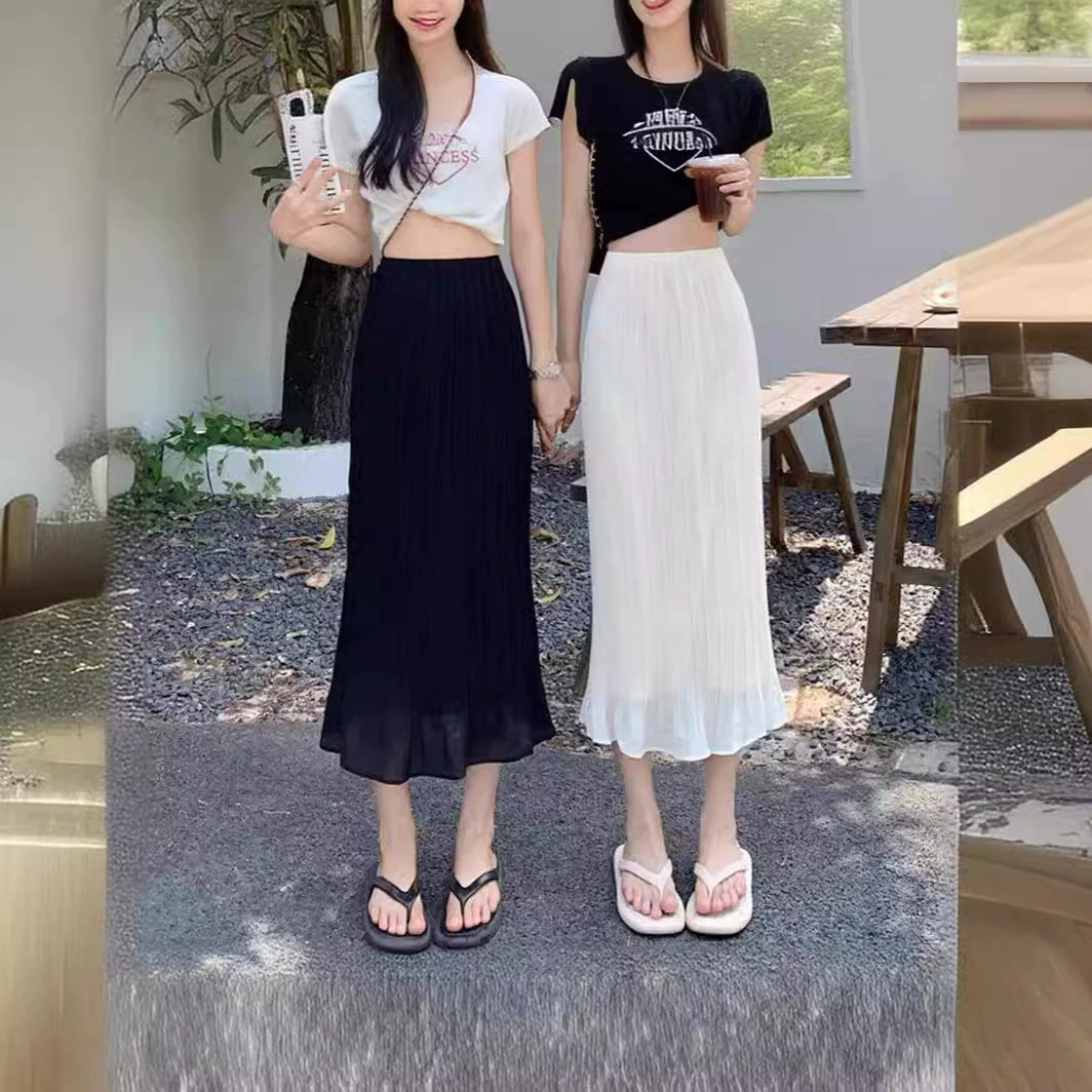 Черная хип-хоп юбка юбка Юбка Женская весна 2024 новая длинная юбка платье с высокой талией