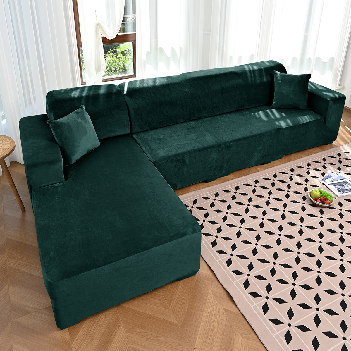 Transfronterizo al por mayor de color sólido elástico plata de zorro cubierta de sofá cubierta de sofá grueso universal cubierta de sofá antideslizante