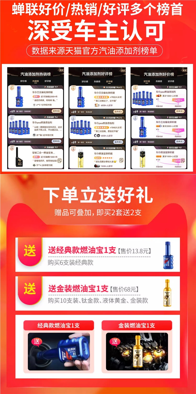 Car Fuel Treasure Gasoline Additive Three-Way Catalytic Carbon Deposit Remover Engine Cleaner Official Flagship Store Genuine Product