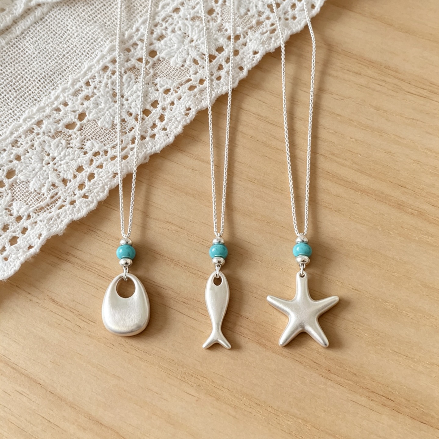 Matte pendant, necklace, long chain for key bag , accessories, starfish, light luxury style, high-quality style