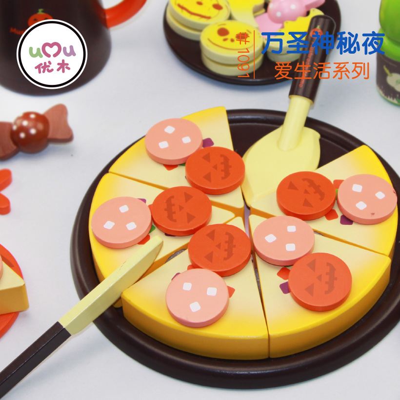 Cocina infantil cocina Play House juguete de simulación niños y niñas simulación de madera vegetal seta pizza corte