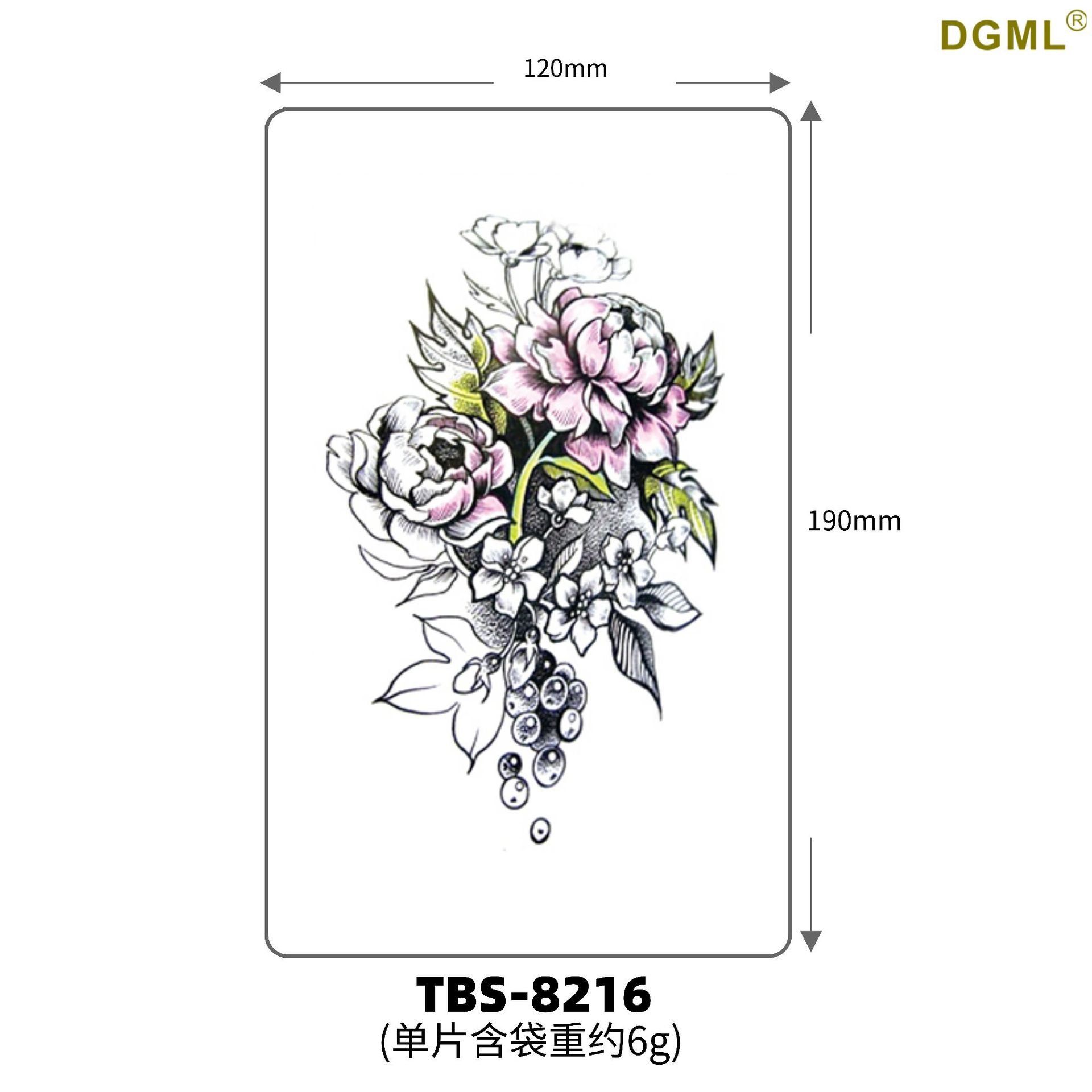 Pegatinas de tattoo se pueden fijar letras flor brazo tatuaje dibujos animados transfronterizo tatuaje pegatinas europeo y americano bronceado completo Volver al por mayor tatuaje