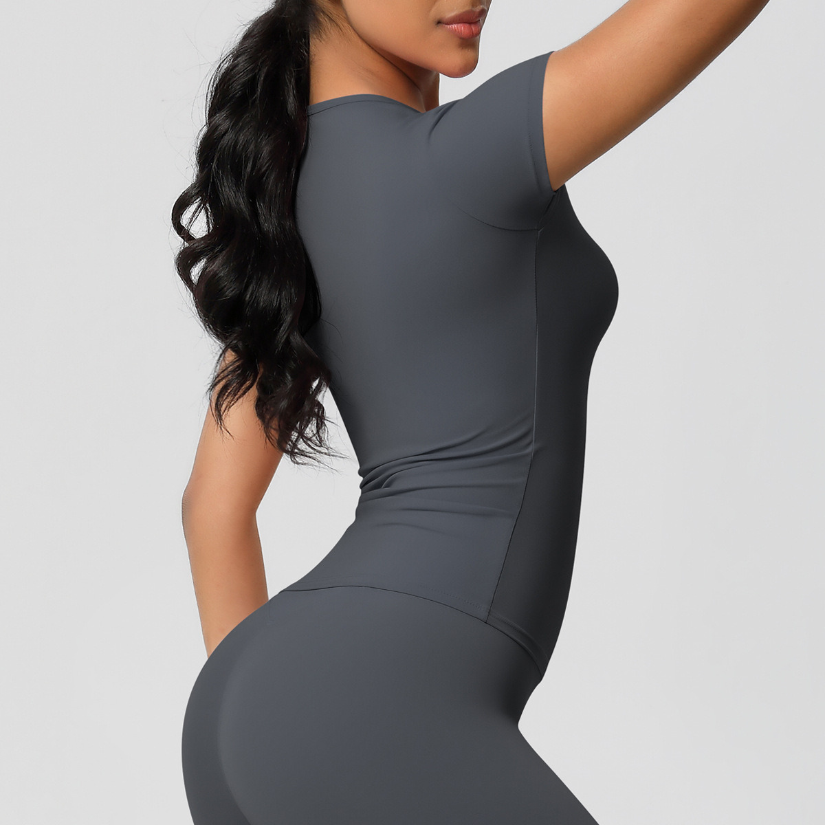 95g Weight Short Sleeve Sleeve Length Nylon, Spandex Fabric Type Regular Top Length T-shirt Tops Type Fitness, Yoga, Running Occasion Round Neck Neckline Solid Color Pattern Sport Style Style S, XL Size Sport Style Solid Color Nylon Spandex Round Neck Active Tops T-shirt 43