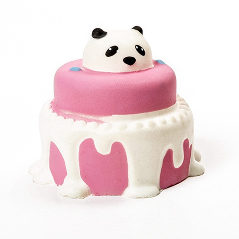 Squishy alimento simulado crema pastel de fresa comer jugar DIY húmedo suave rebote lento niños juguetes caseros pequeños