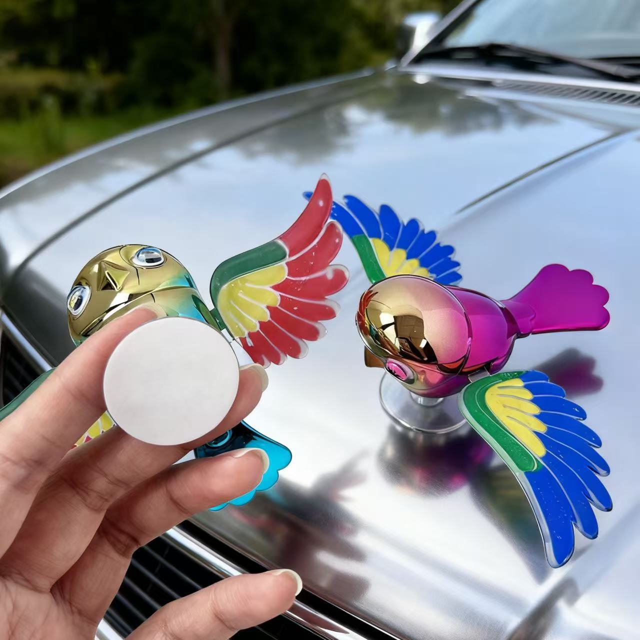 [Alas móviles con pájaros voladores] 3D decoración tridimensional espejo retrovisor de automóvil viento libre de electricidad juguetes creativos para automóviles image 3