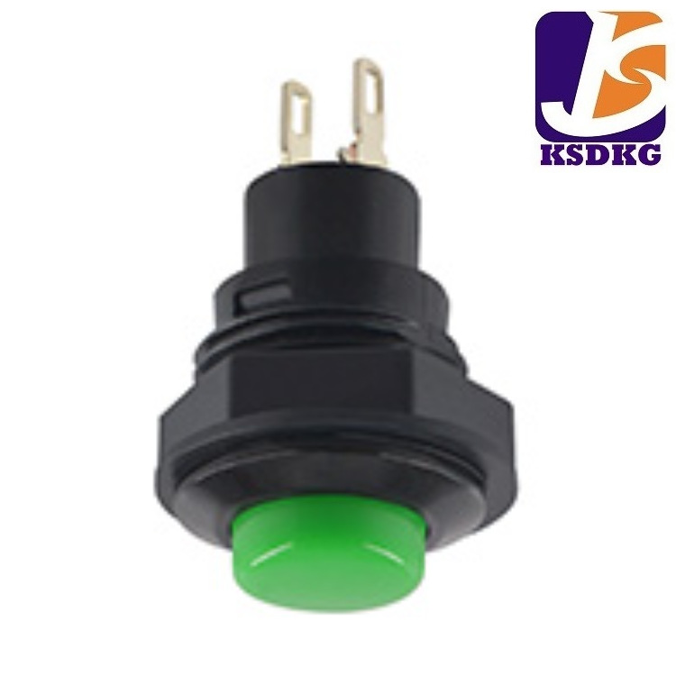 迷你自锁按钮开关 微型 耐温 两脚 绿色复位按钮开关