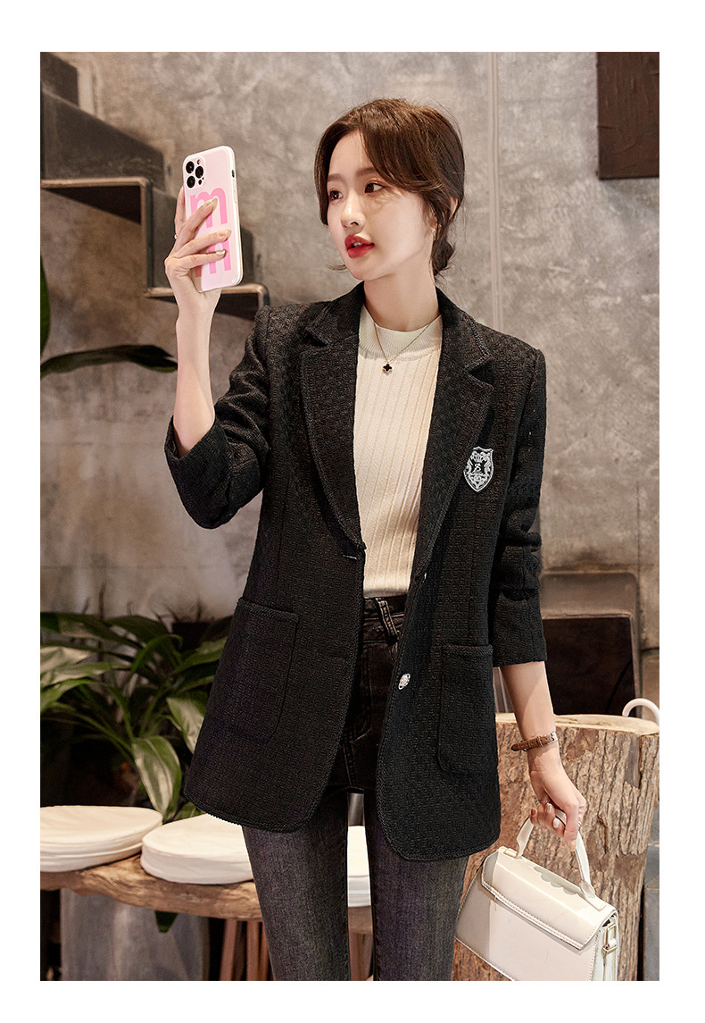 Trendy Plaid Blazer 2022 New Slim Fit Fashionable Little Style Elegant Goddess Casual Versatile Jacket_ecoleips.com