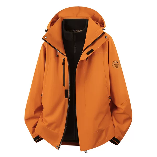 Autumn and winter three-in-one thickened warm windbreaker for women, outdoor two-piece fleece windbreaker for men, ski and mountaineering clothing