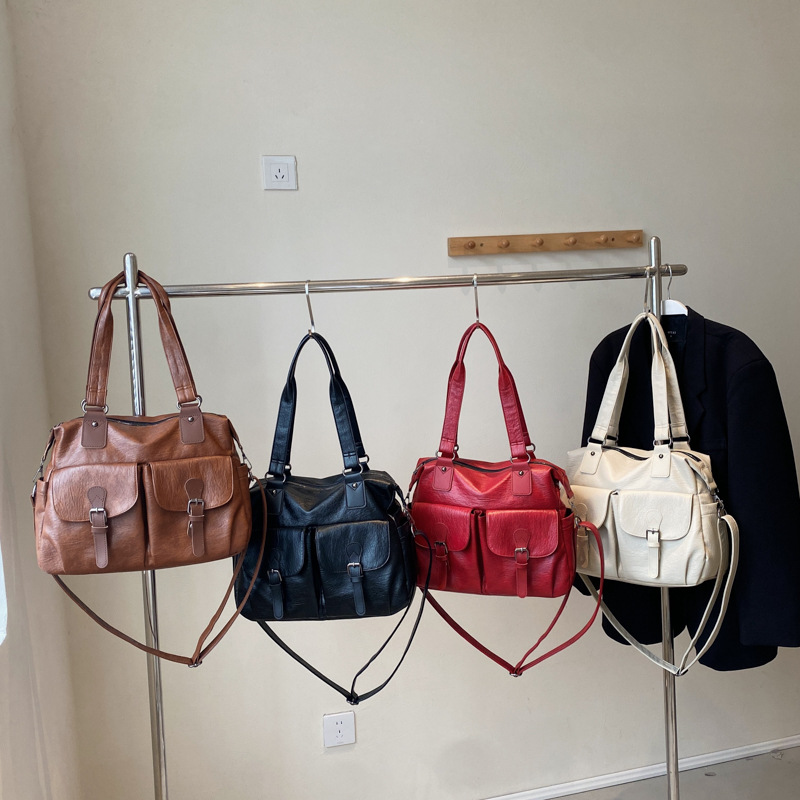 Bolso de axila de gran capacidad para mujer 2024 otoño e invierno nuevo bolso de hombro de moda retro bolso de mujer de ocio de viaje de trabajo