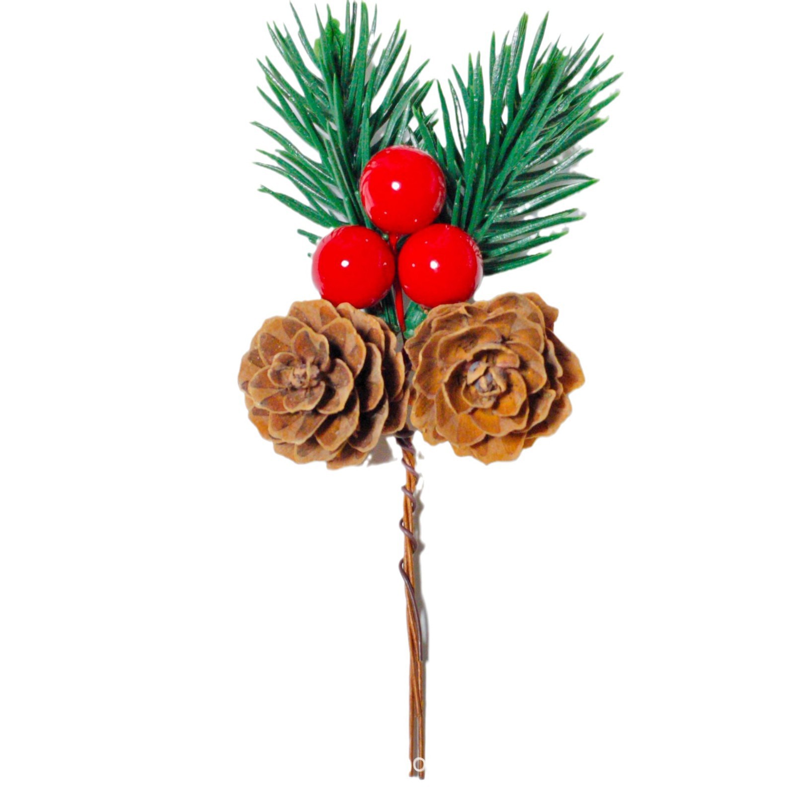 Navidad transfronteriza tamaño de decoración de pinos de pinos de simulación de bayas pinos de pinos decoraciones de pinos de Navidad flores de pinos