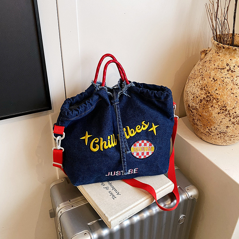 Bolso Tote de mezclilla estampado de diseño de nicho