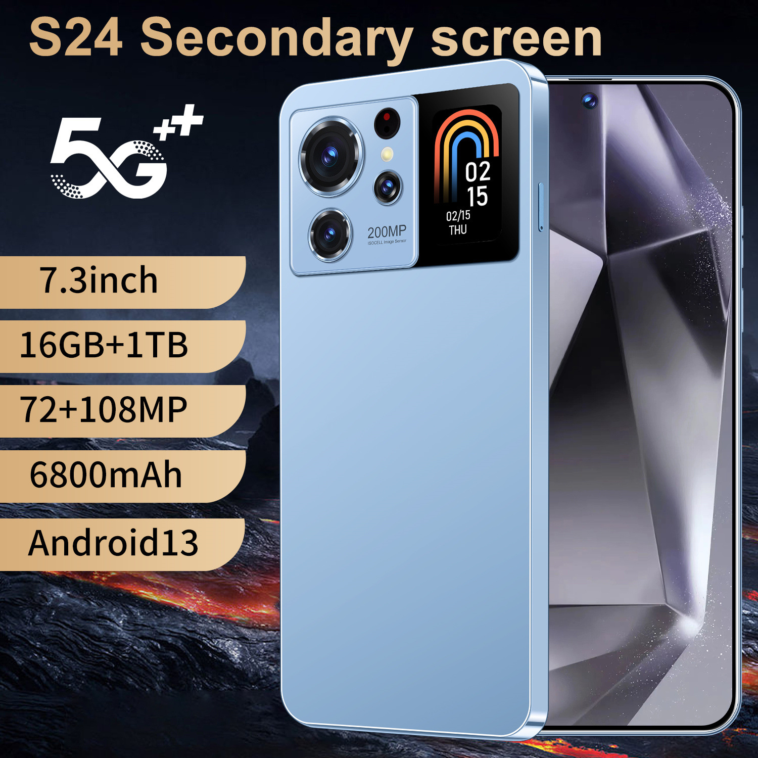 2024新款 跨境手机 S24 Ultra 多功能智能副屏 高端一体机2+16GB